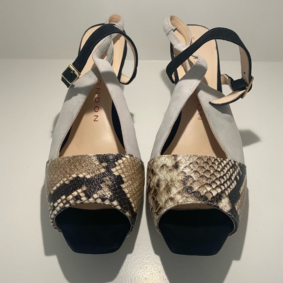 Sacha London Snake and Grey Suede Sling Back Shoes - Picture 4 of 10